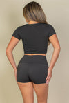 Short Sleeve Roundneck Crop Top: S / Royal