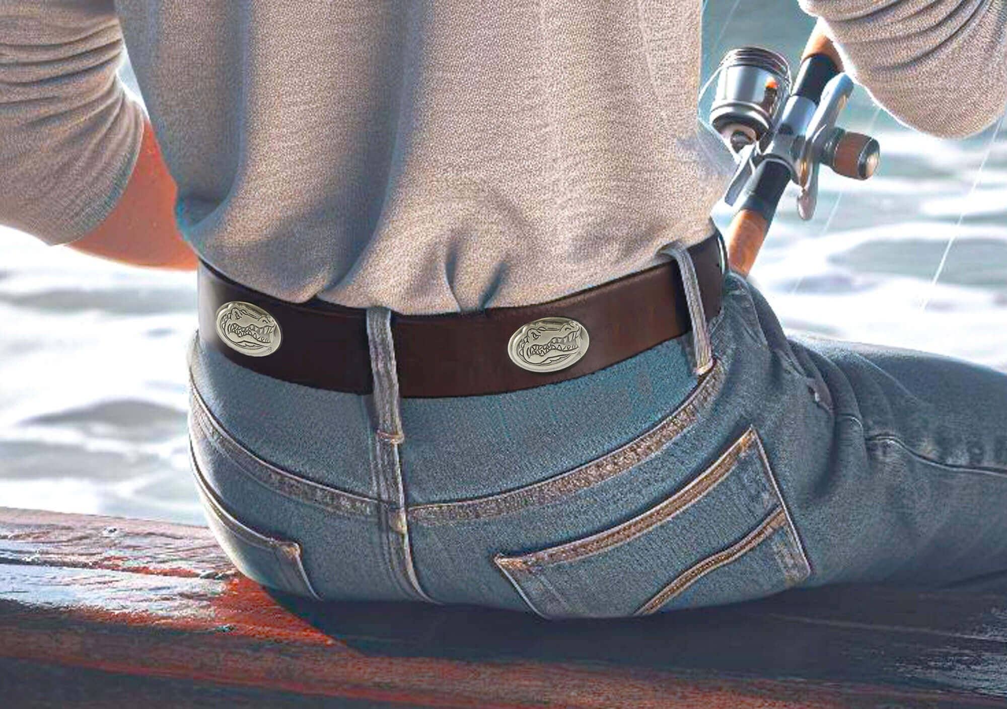 Florida Gators Men's Collegiate Leather Belt: Brown / 40