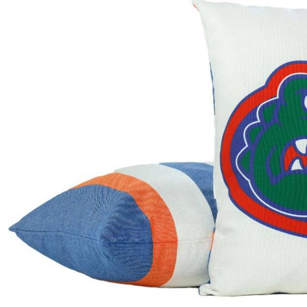 UF Florida Gators Colors Pillow Covers -Blue Orange Stripes
