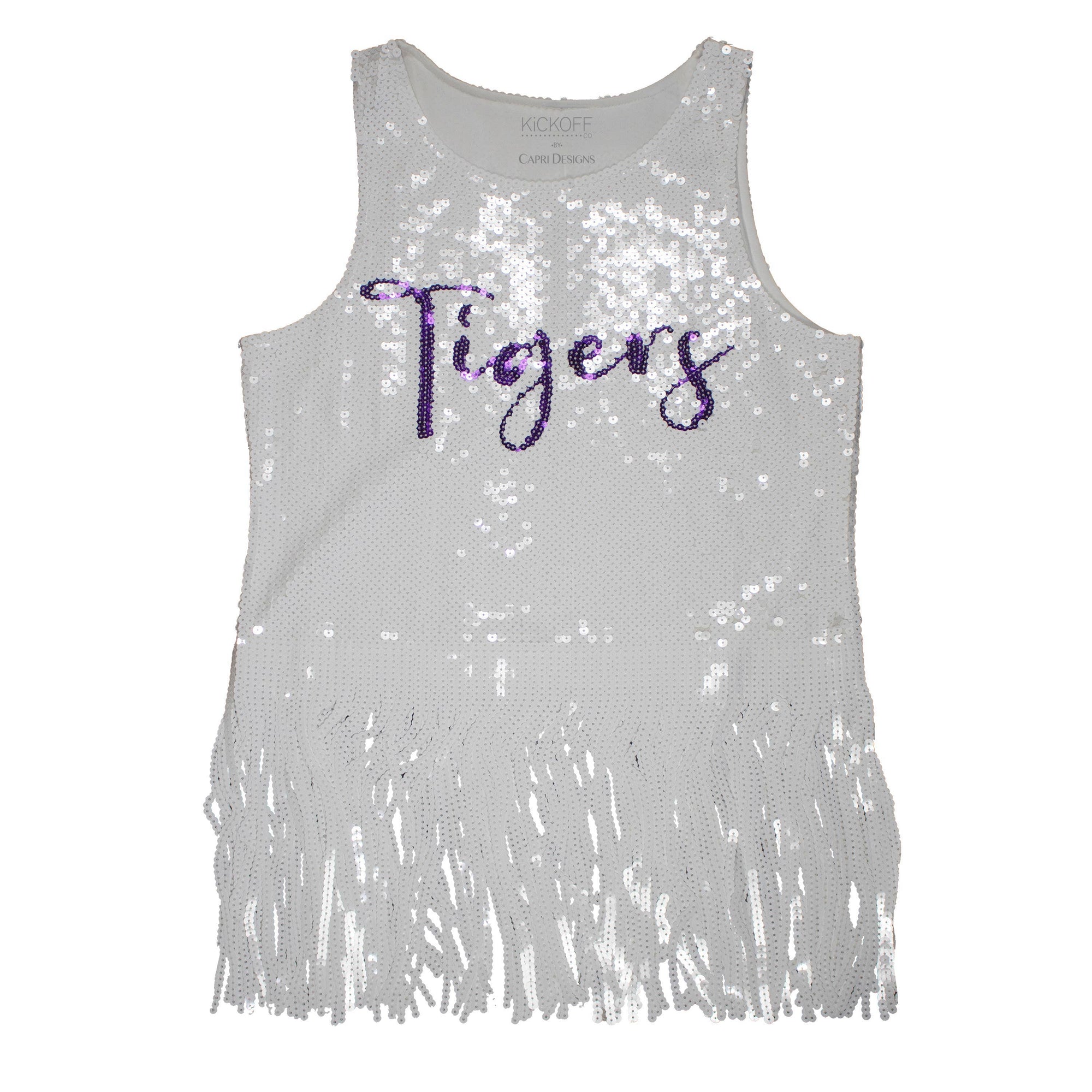 Sequin Script Fringe Tank - NCAA Licensed: University of Florida / L