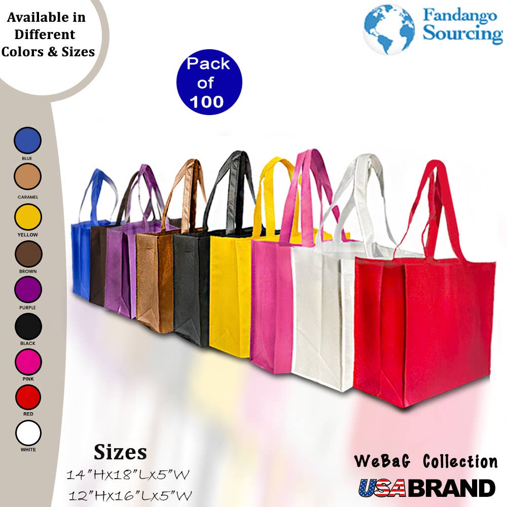  Shopping Bags Hand Bags Tote Bags Grocery Bags Pack of 100: Royal Blue / Medium 12x16x5