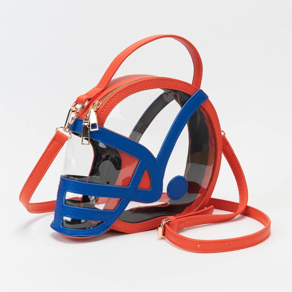 Transparent Gameday Football Helmet Shaped Crossbody Handbag