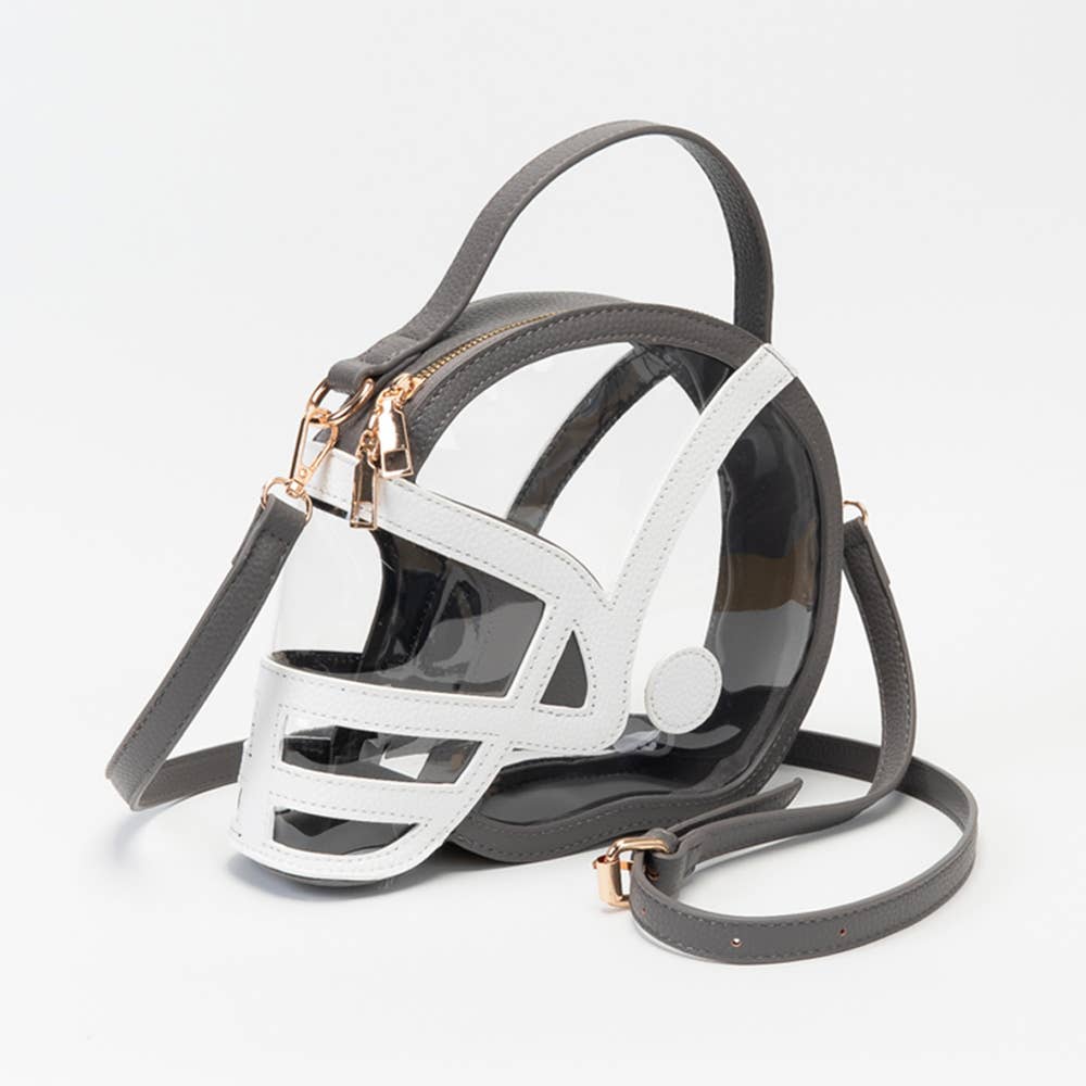 Transparent Gameday Football Helmet Shaped Crossbody Handbag