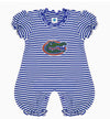 Florida Gators Blue Striped Infant Puff Sleeve Romper