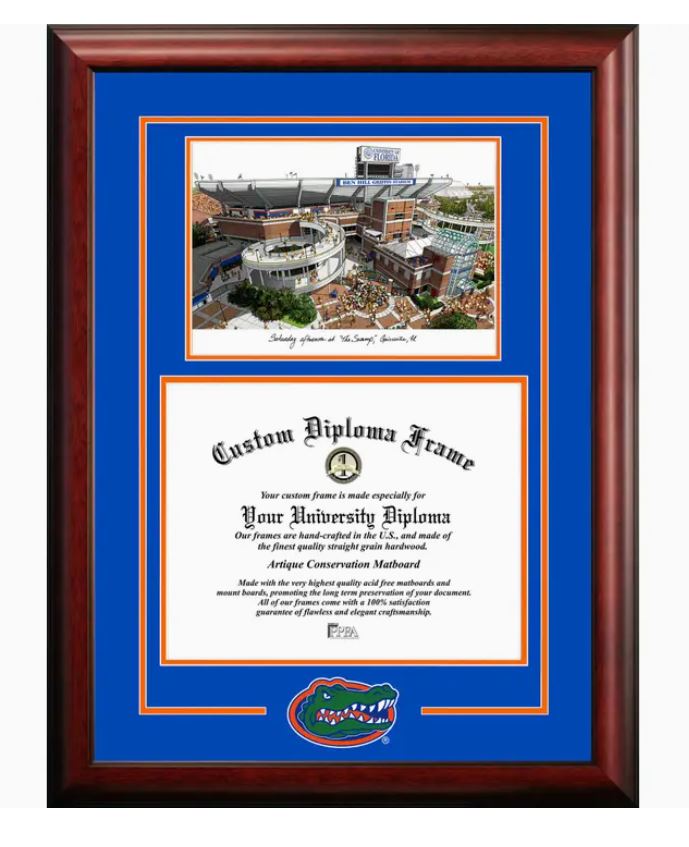 University of Florida Graduate Frame with Campus Image
