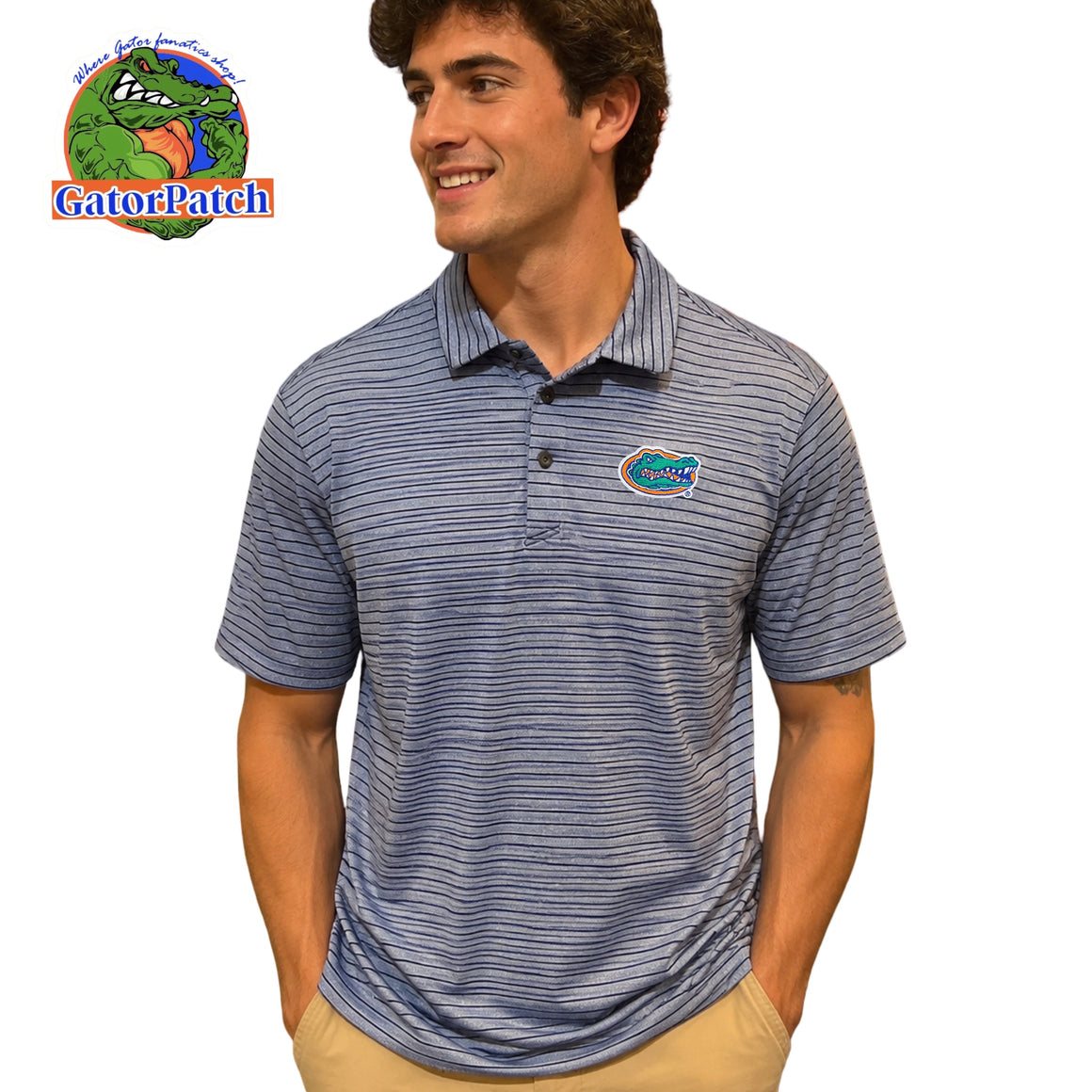 Heather Pinstripe Polo