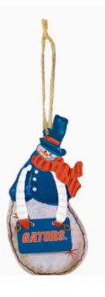 Florida Christmas Gators Metal Snowman Ornament