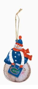 Florida Christmas Gators Metal Snowman Ornament