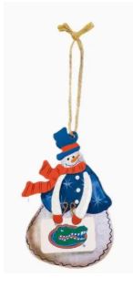 Florida Christmas Gators Metal Snowman Ornament