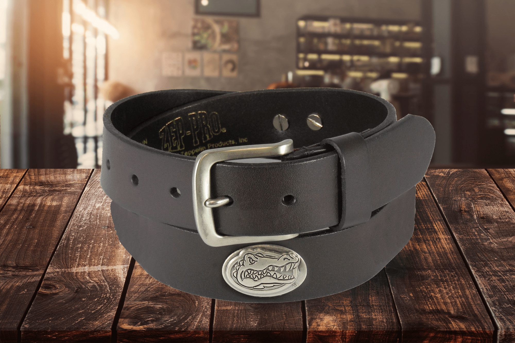 Florida Gators Men's Collegiate Brown Leather Concho Belt.