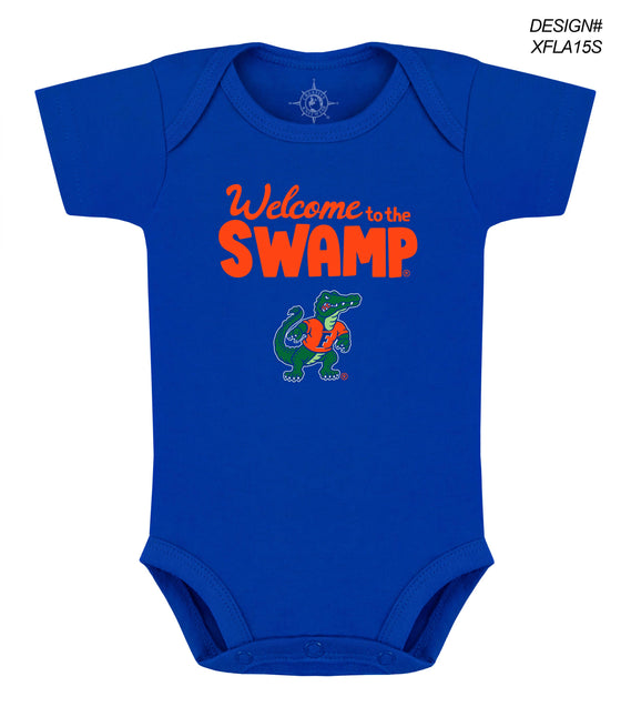 Florida Gators Infant Bodysuit: Screen-print : Royal / Welcome to the Swamp / 0-3 Months