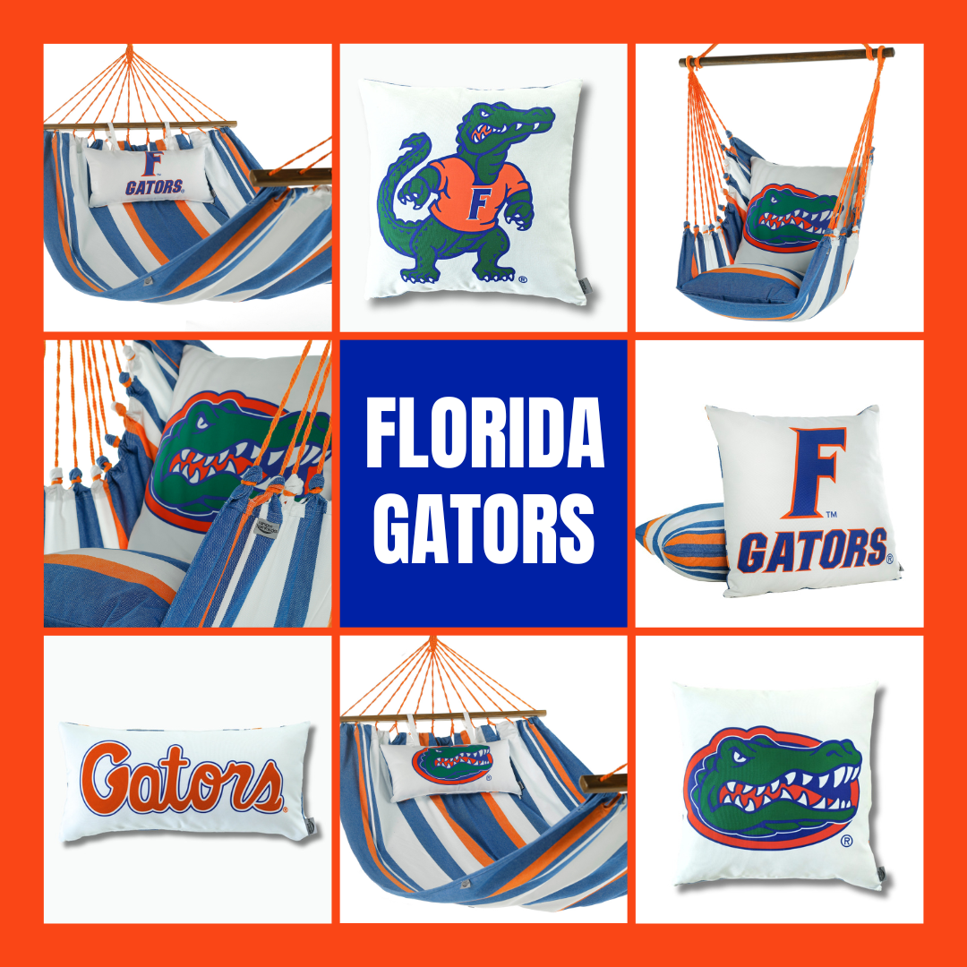 UF Florida Gators Colors Pillow Covers -Blue Orange Stripes