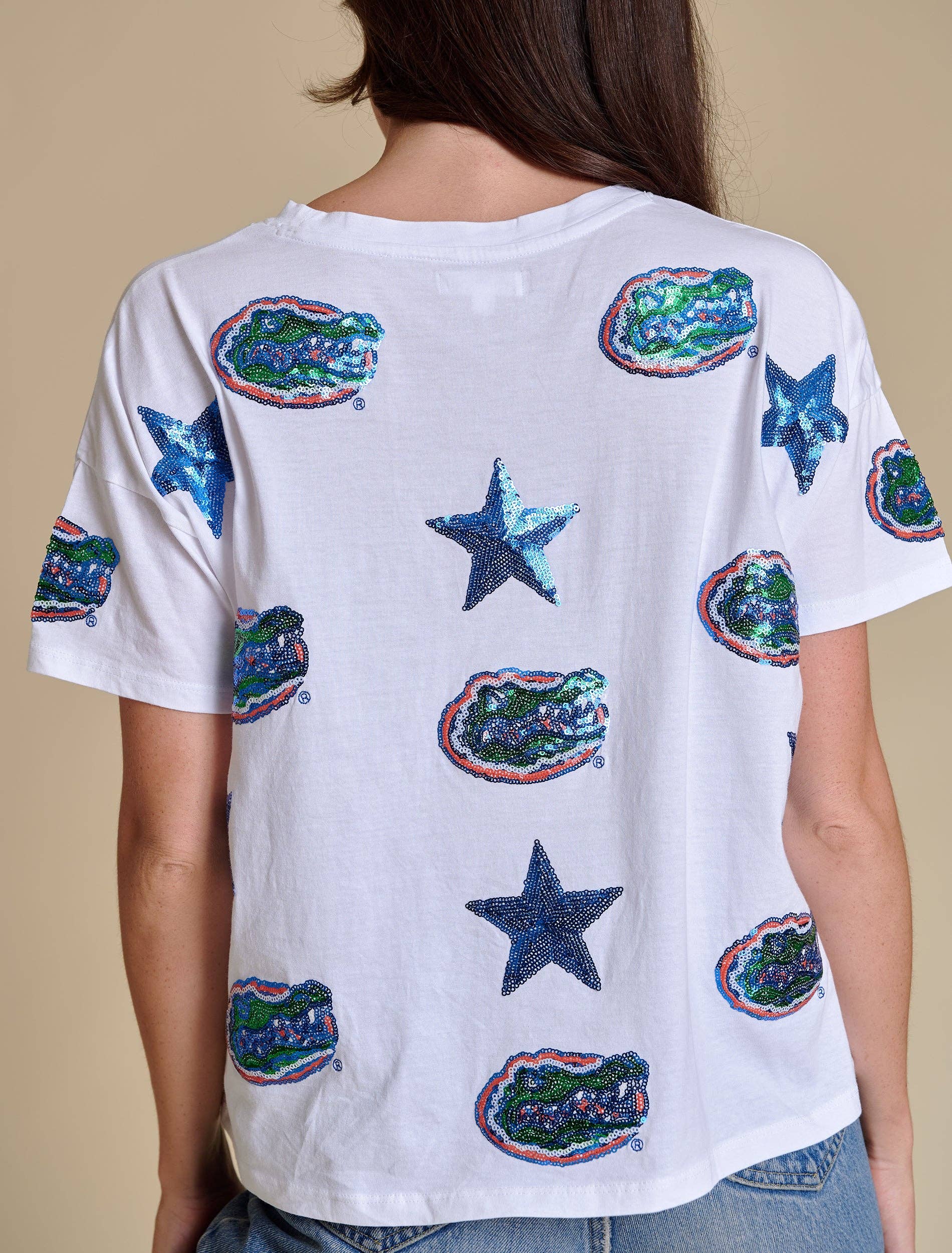 The All Over Sequin Boxy Tee | Florida