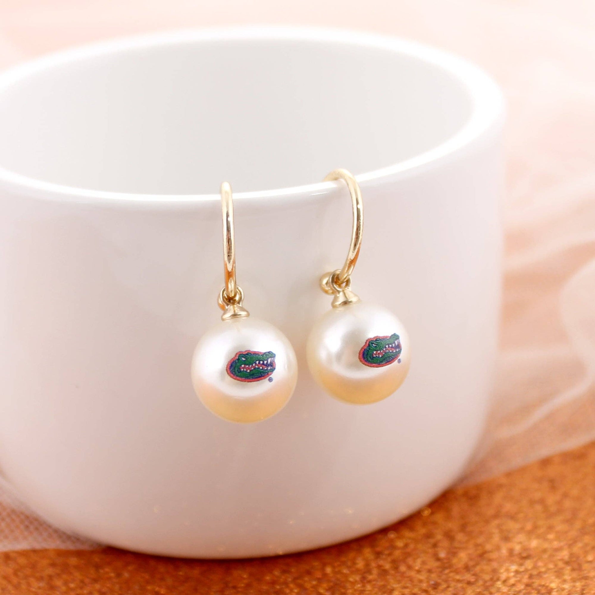 Florida Pearl Logo Hoop Earrings