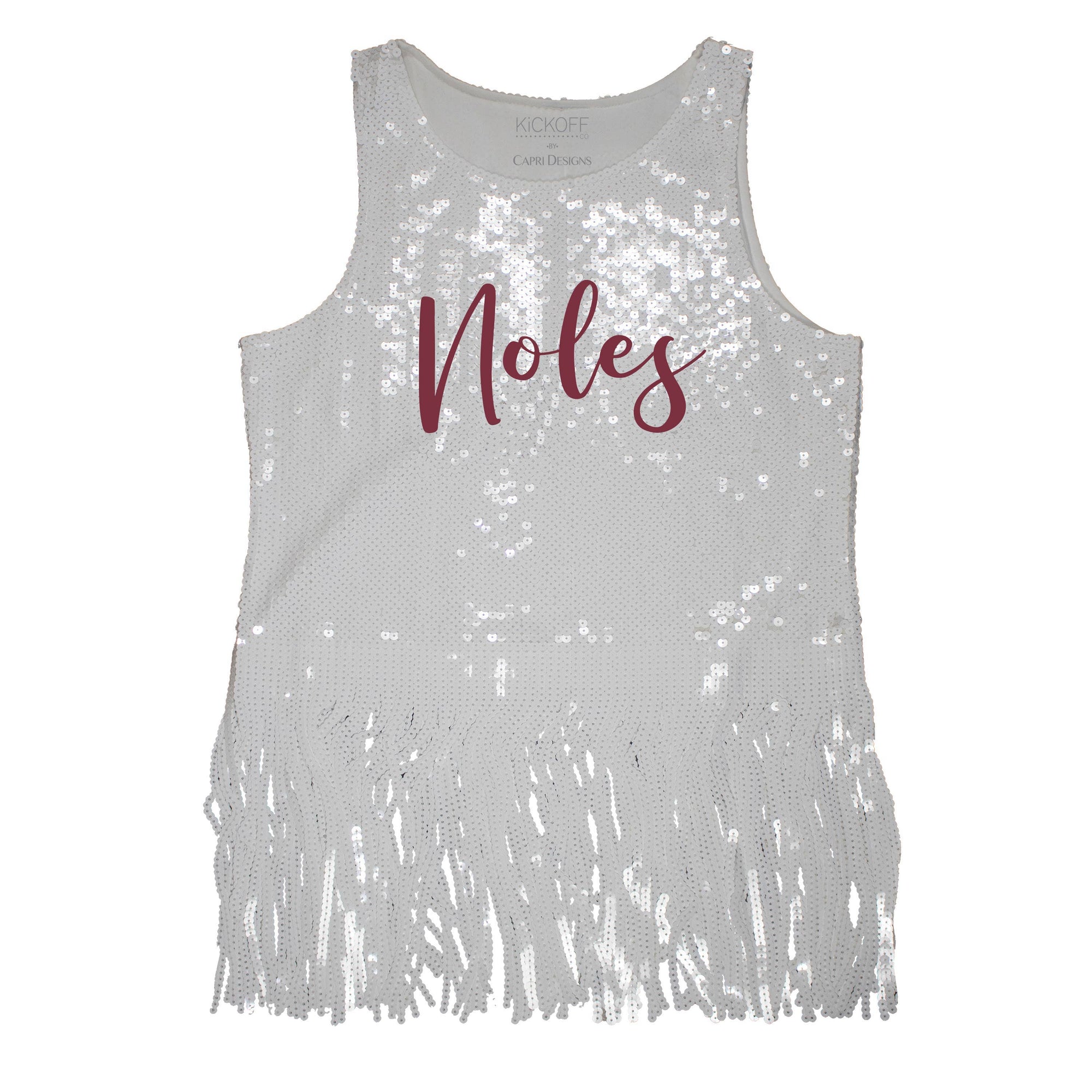 Sequin Script Fringe Tank - NCAA Licensed: University of Florida / L