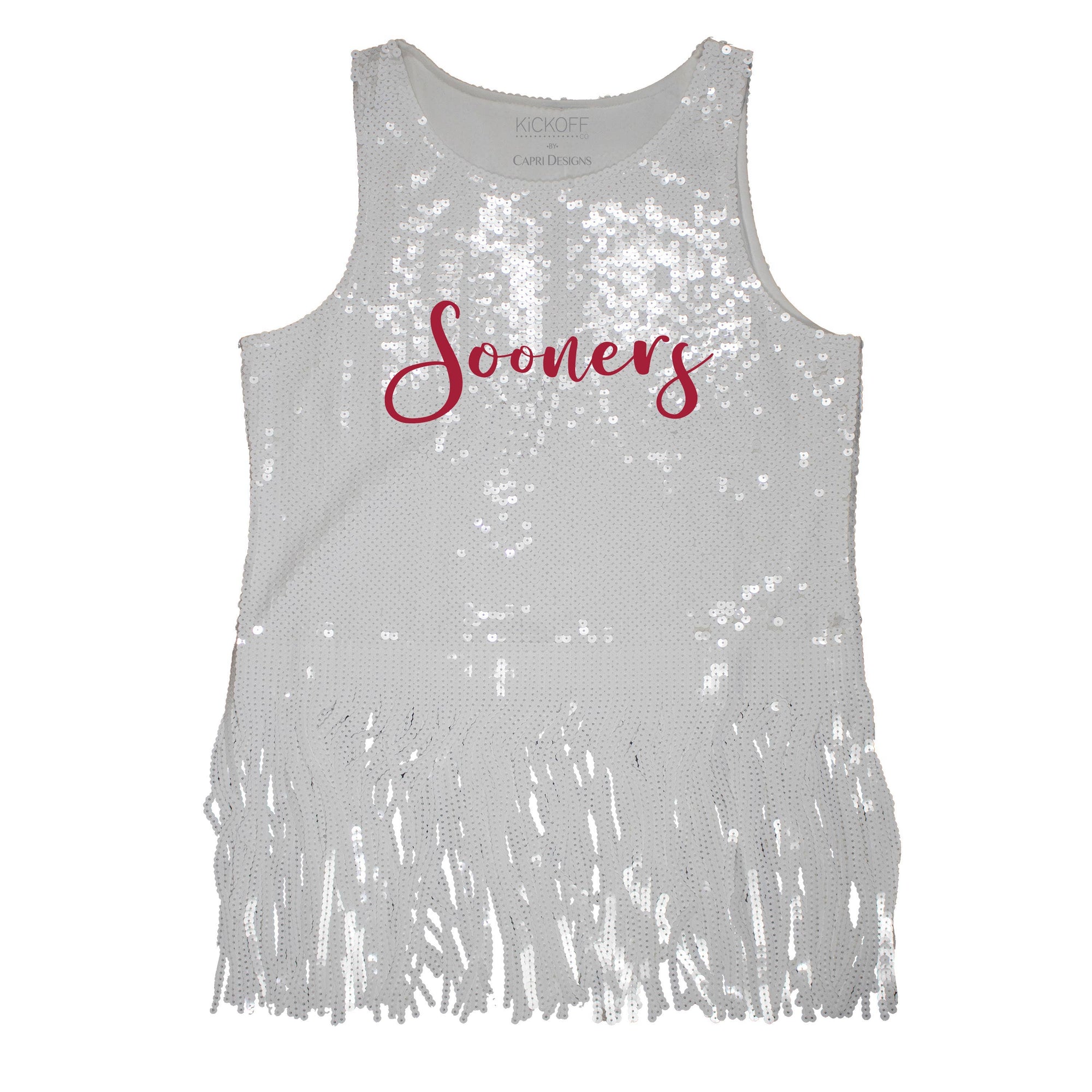 Sequin Script Fringe Tank - NCAA Licensed: University of Florida / S
