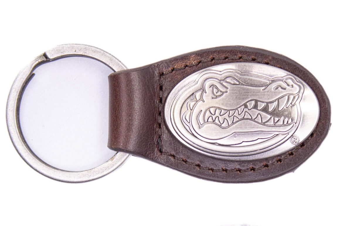 Florida Gators Oval Leather Key Fob.