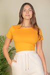 Short Sleeve Roundneck Crop Top: S / Royal