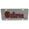 Florida Gators Car Tag Mirrored Gator Script Silver