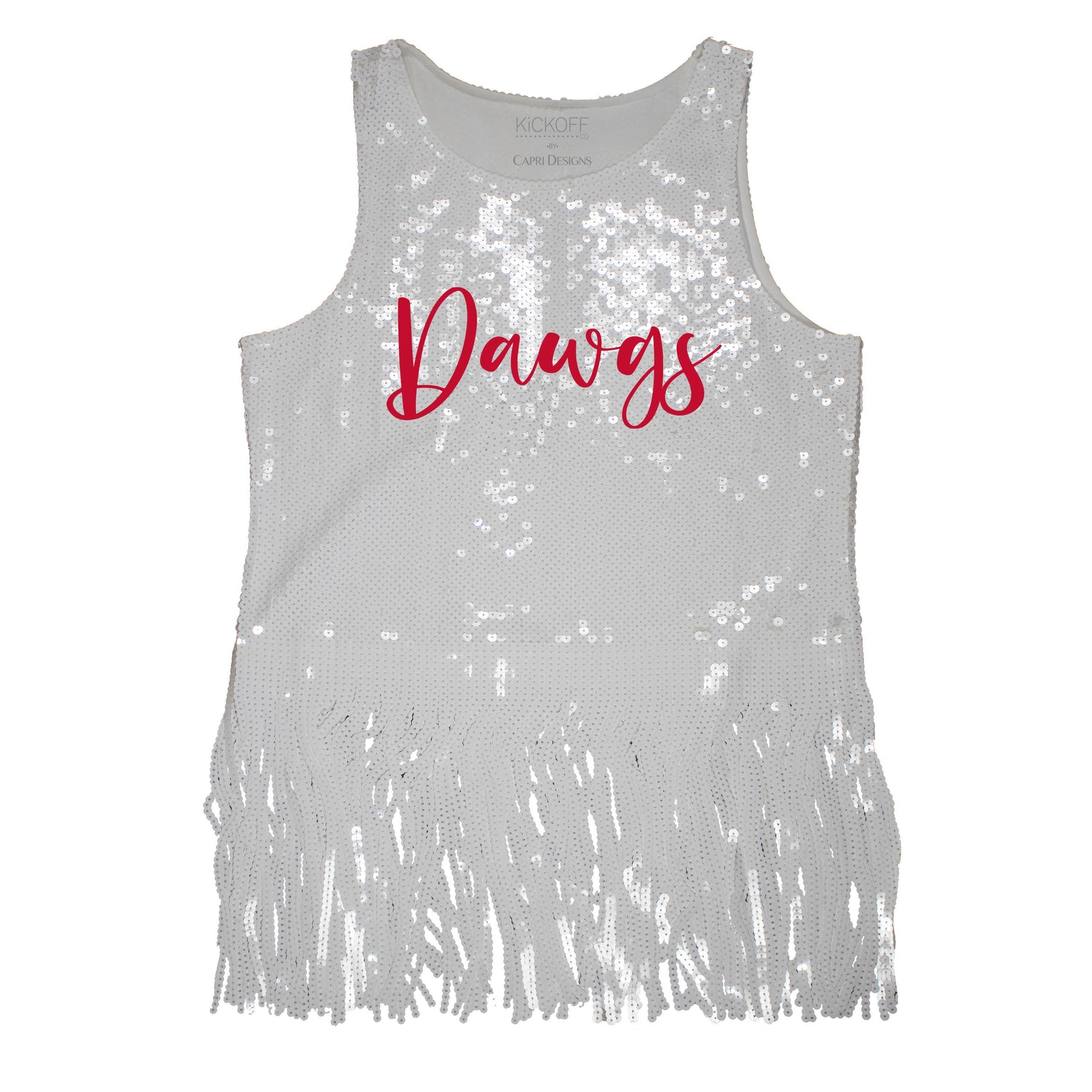 Sequin Script Fringe Tank - NCAA Licensed: University of Florida / S