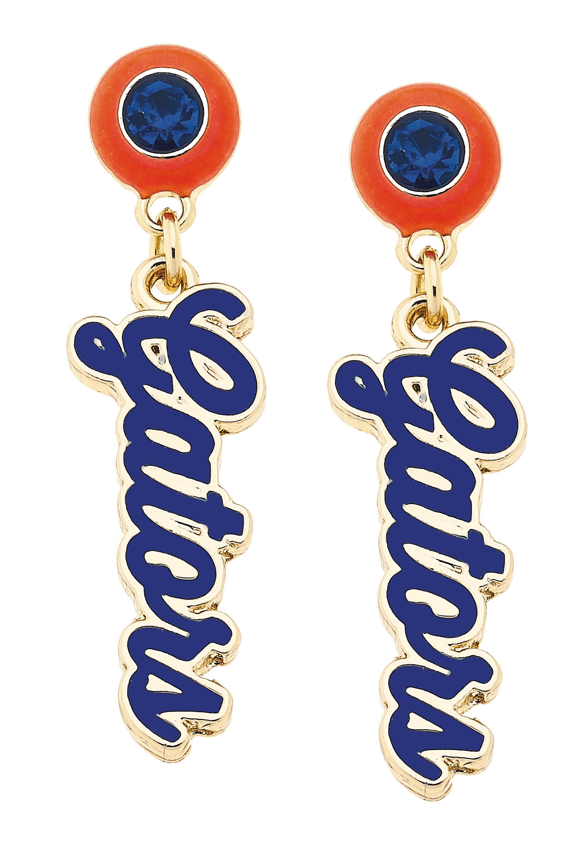 Florida Gators Autograph Enamel Earrings in Blue