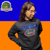 Blue Sequence on Black Gator Sweatshirt