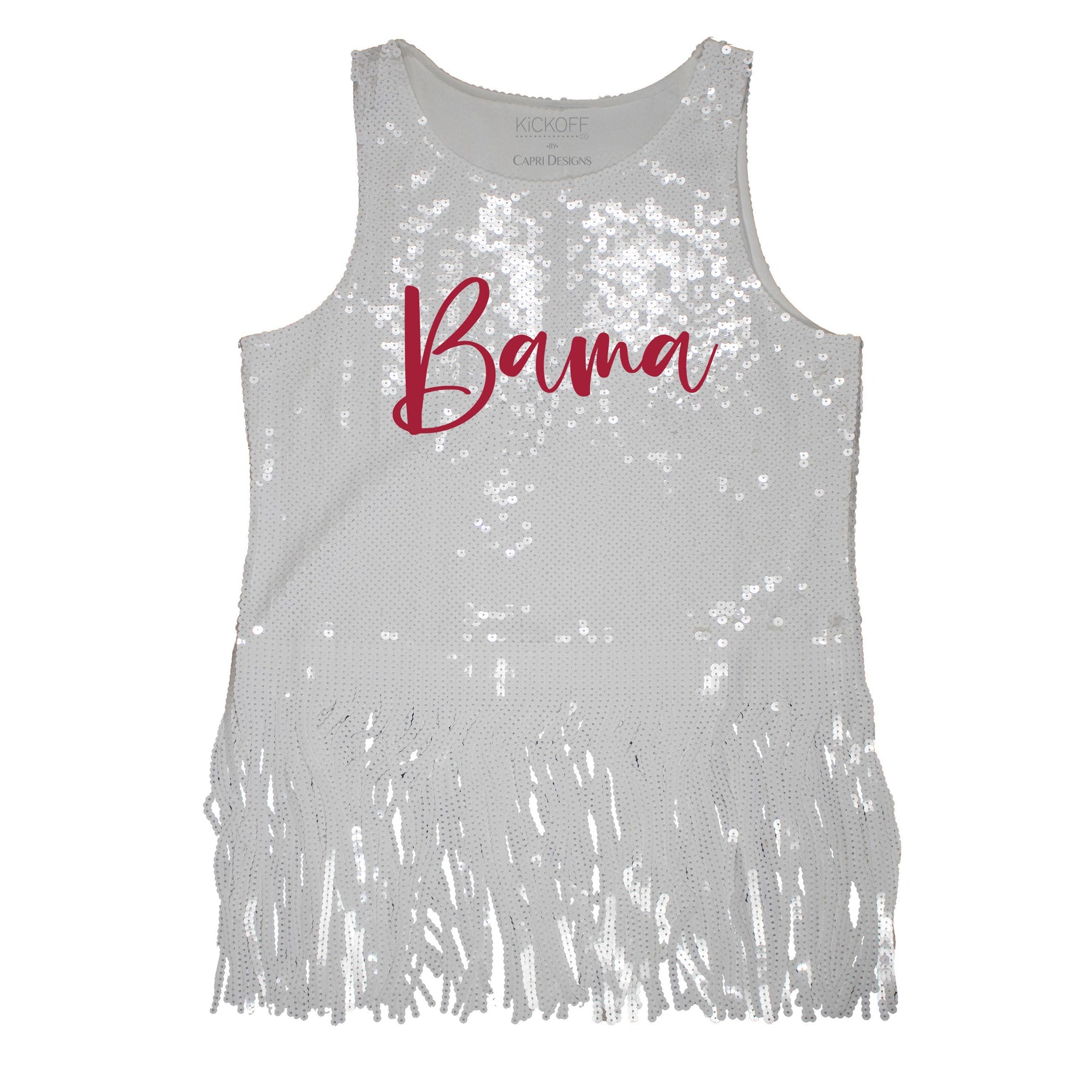 Sequin Script Fringe Tank - NCAA Licensed: University of Florida / S