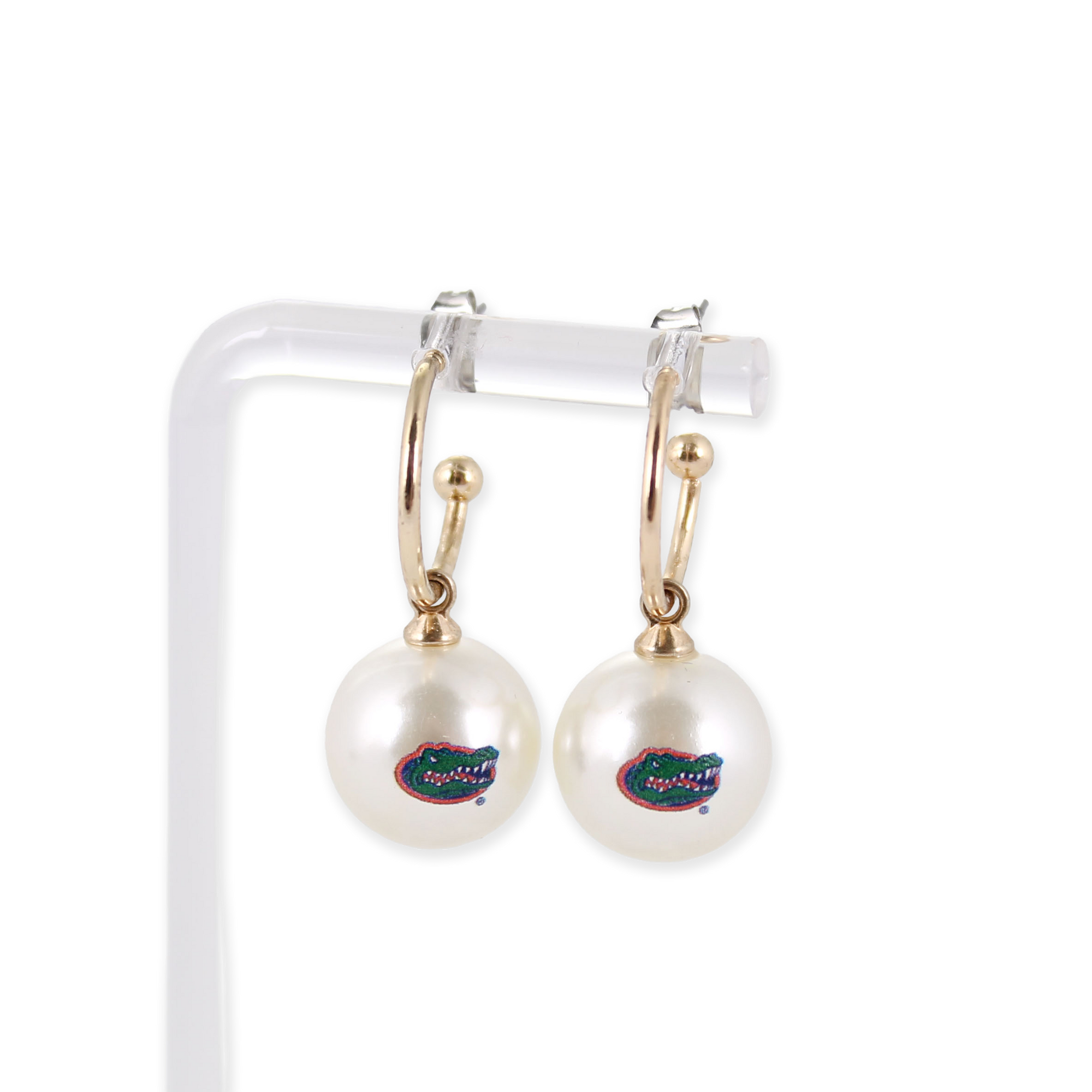 Florida Pearl Logo Hoop Earrings