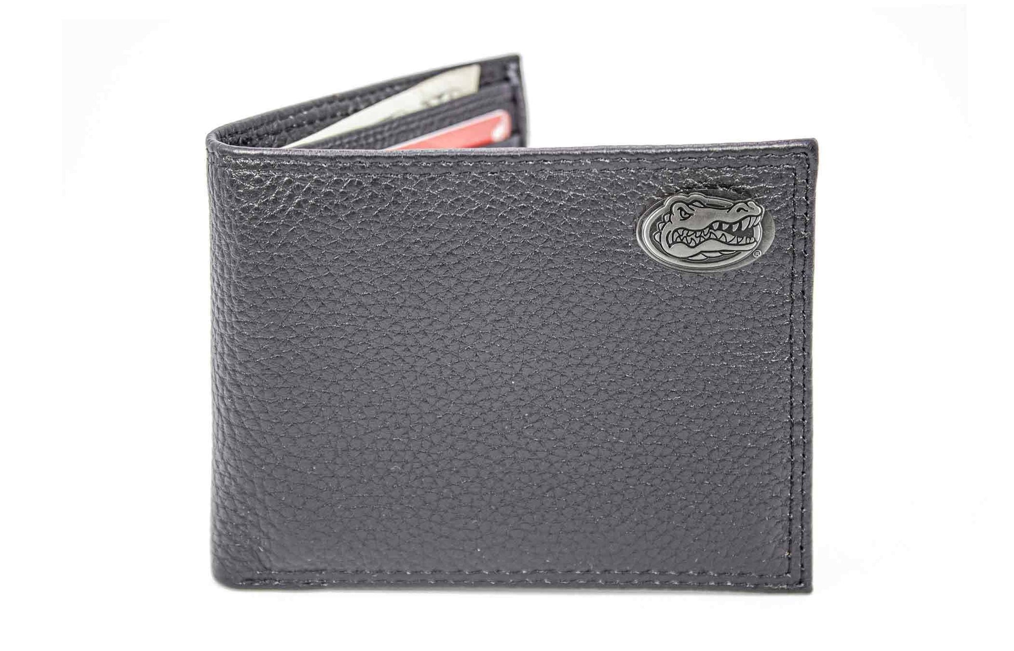Florida Gators Pebble Grain Leather Wallet – Bifold, Trifold, Tall Roper & Slim Front Pocket – Black or Brown