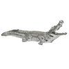 AMBROSE DIAMOND ENCRUSTED CHROME PLATED CROCODILE: Large / Silver
