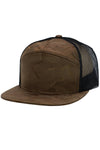 Camouflage Polyester Fabric 7 Panel Flat Bill Trucker Hat