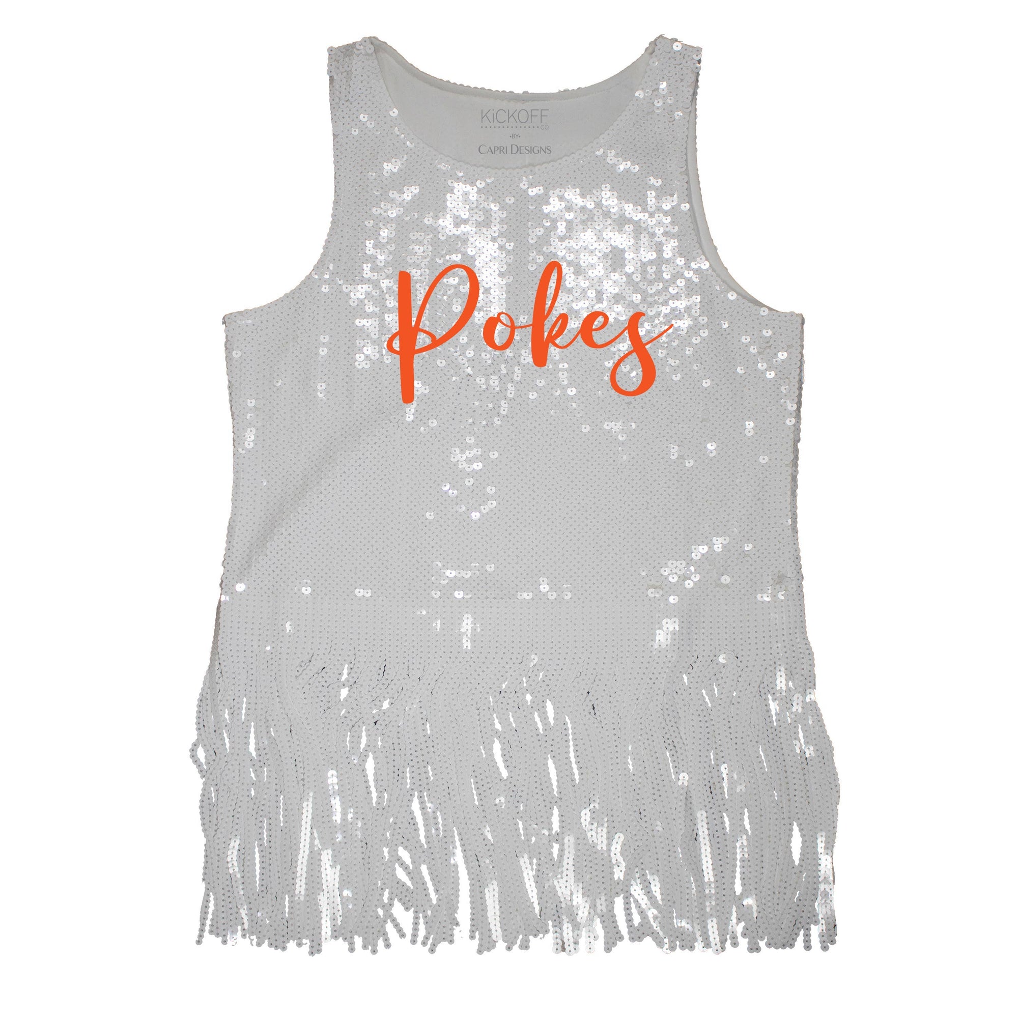 Sequin Script Fringe Tank - NCAA Licensed: University of Florida / L