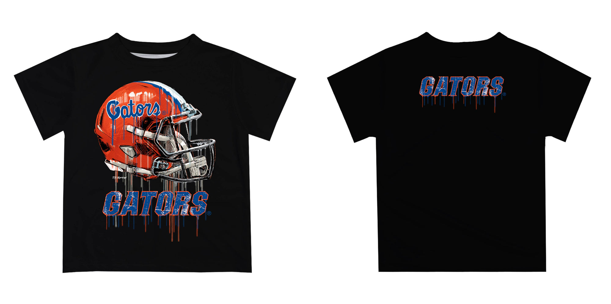 Florida Gators Dripping Football Helmet T-Shirt Blue