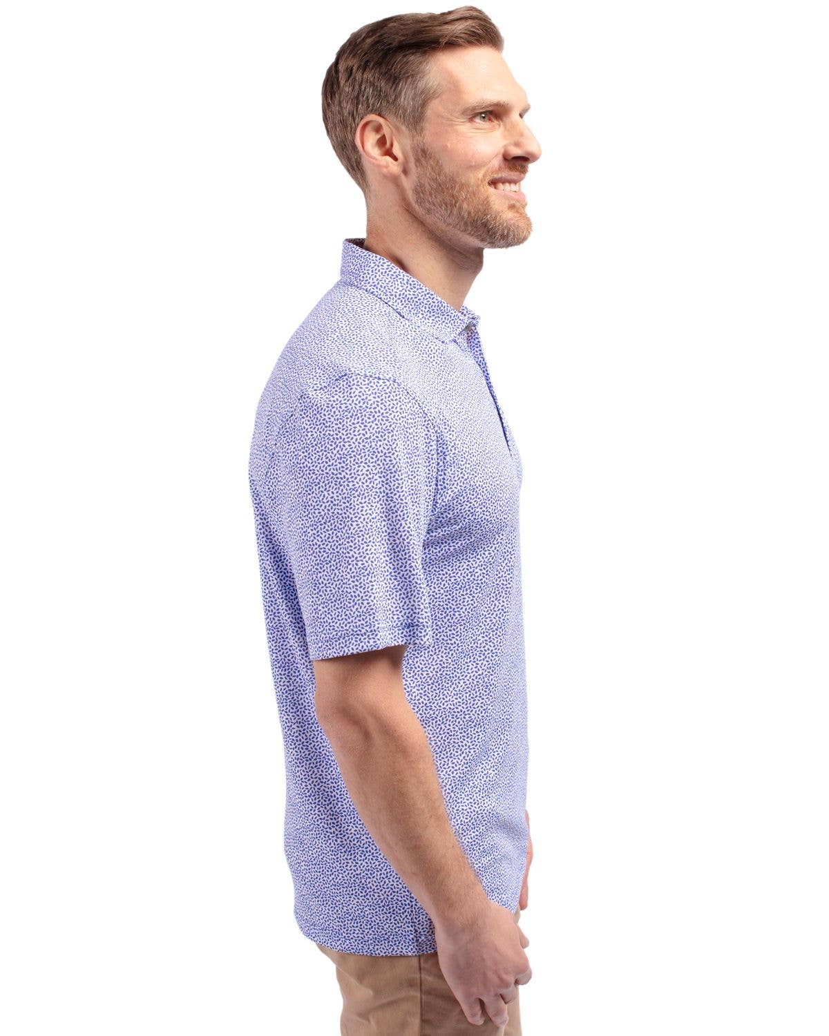 Cutter & Buck Virtue Eco Pique Botanical Print Recycled Polo