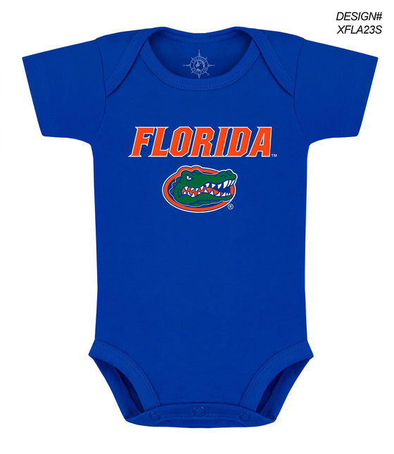 Florida Gators Infant Bodysuit: Screen-print : Royal / Florida + Gator / 6-9 Months
