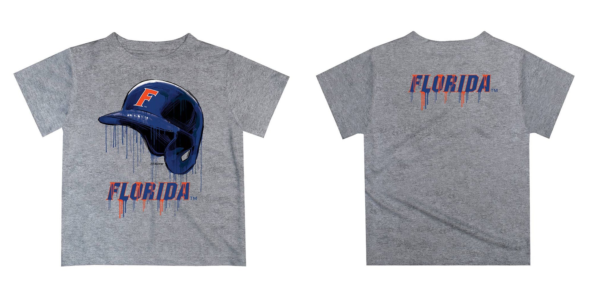 Florida Gators Original Dripping Baseball Helmet T-Shirt: 2 / Orange