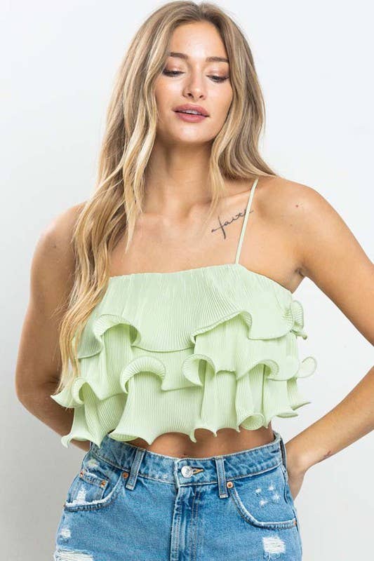 Pleated Top: ORANGE / 2-2-2 (S-M-L)