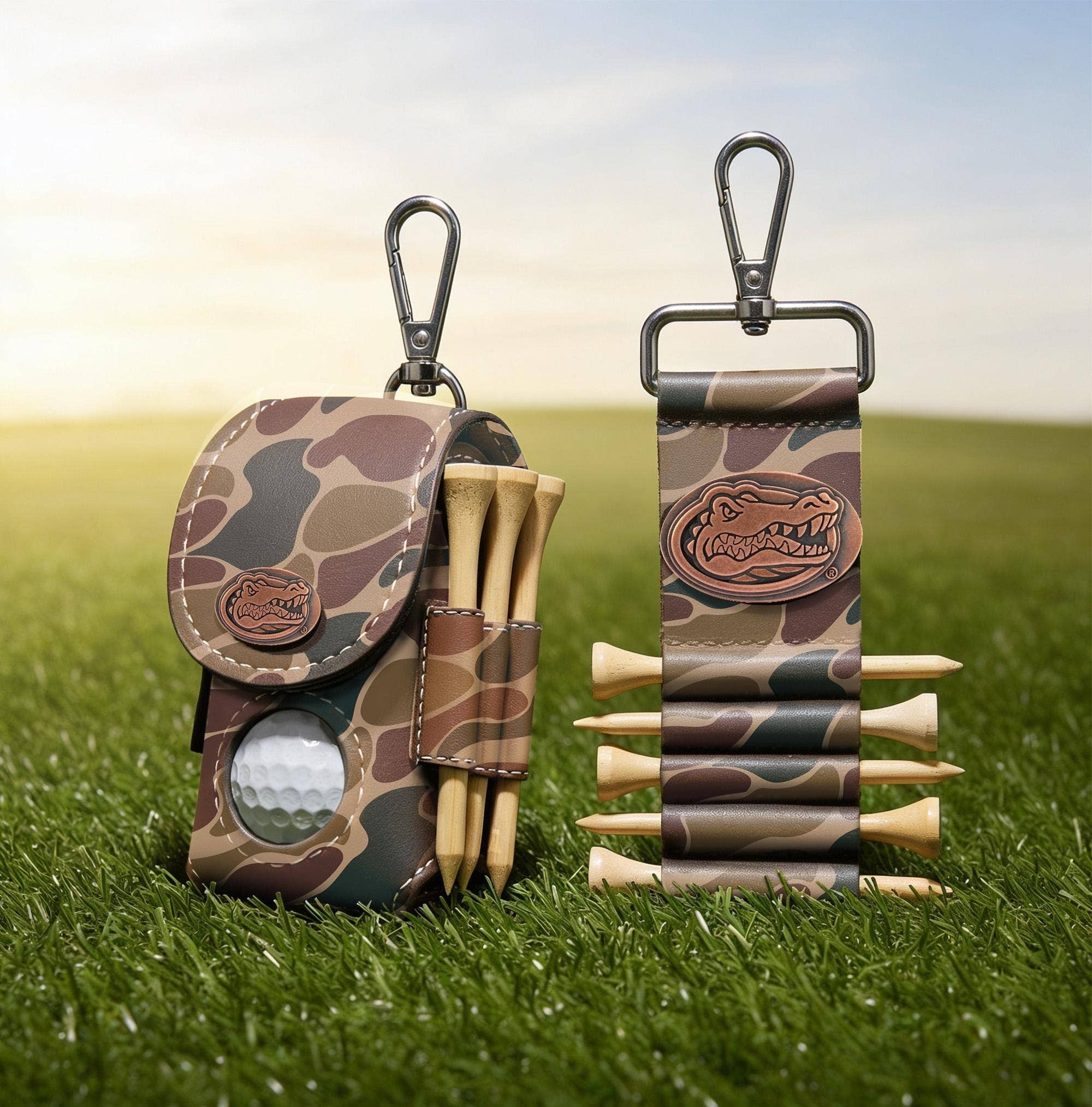 Florida Gators Leather Golf Ball and Tee Holder