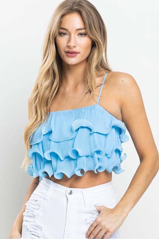 Pleated Top: ORANGE / 2-2-2 (S-M-L)