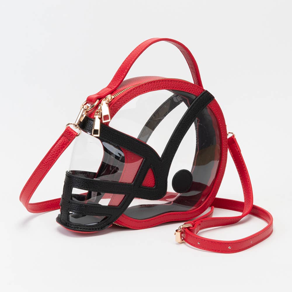 Transparent Gameday Football Helmet Shaped Crossbody Handbag