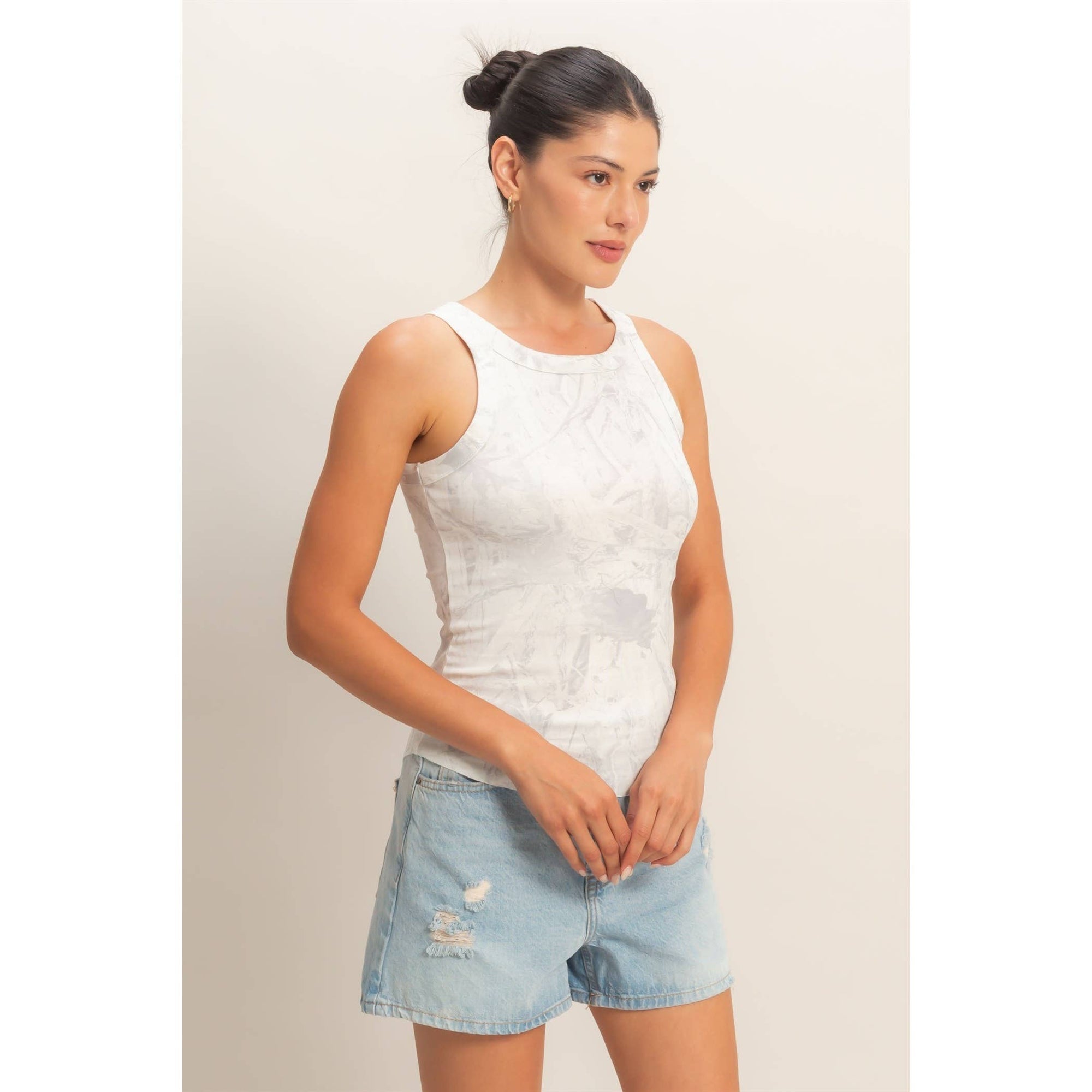 Cloud Wash Ribbed Knit Tank