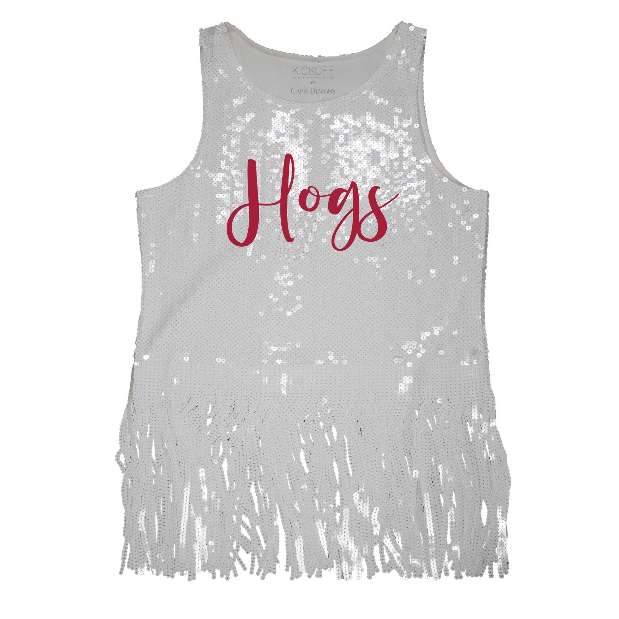 Sequin Script Fringe Tank - NCAA Licensed: University of Florida / S