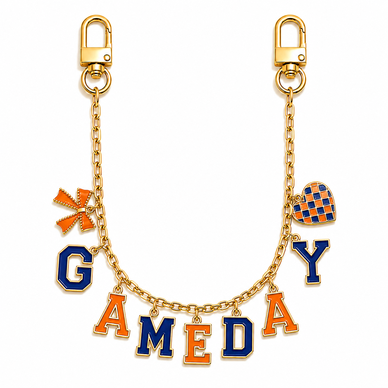 ORANGE & BLUE Game day Bag Charms