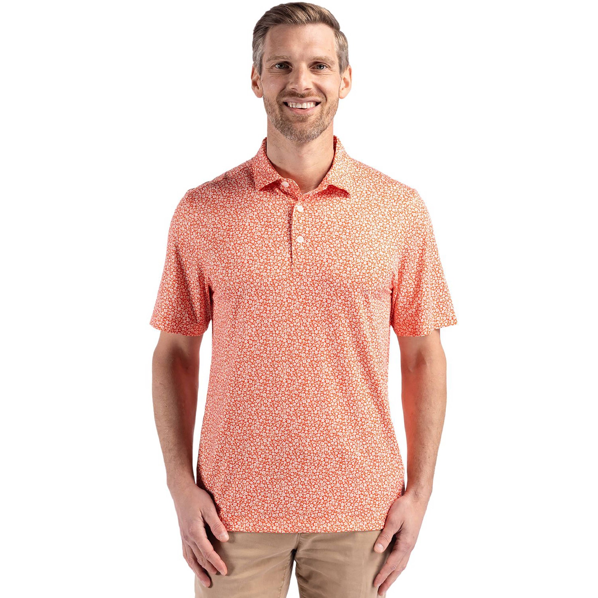 Cutter & Buck Pike Eco Flora Print Mens Polo