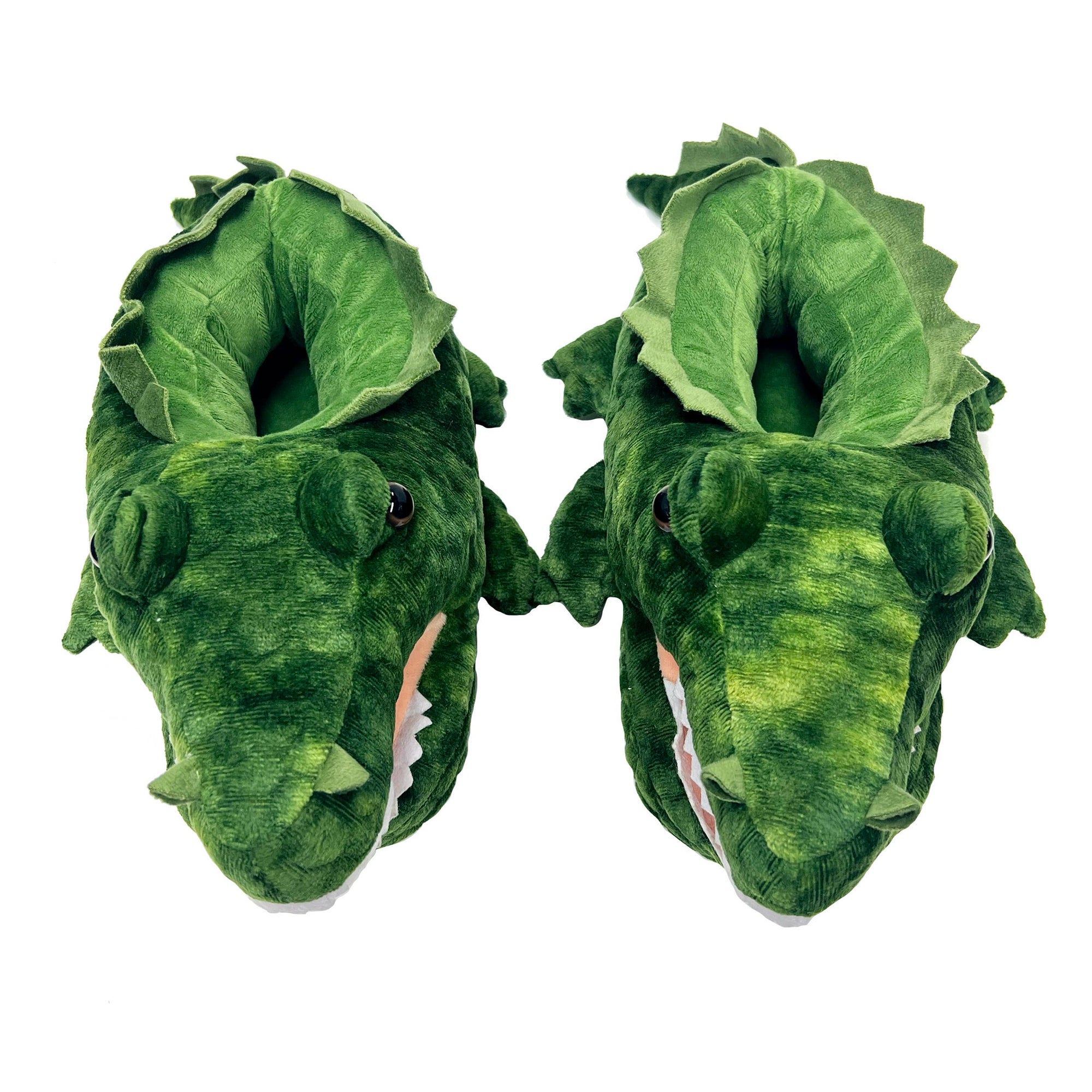 Alligator Hugs | Women's Funny Animal Plush Slippers: S (Women’s 5-6)