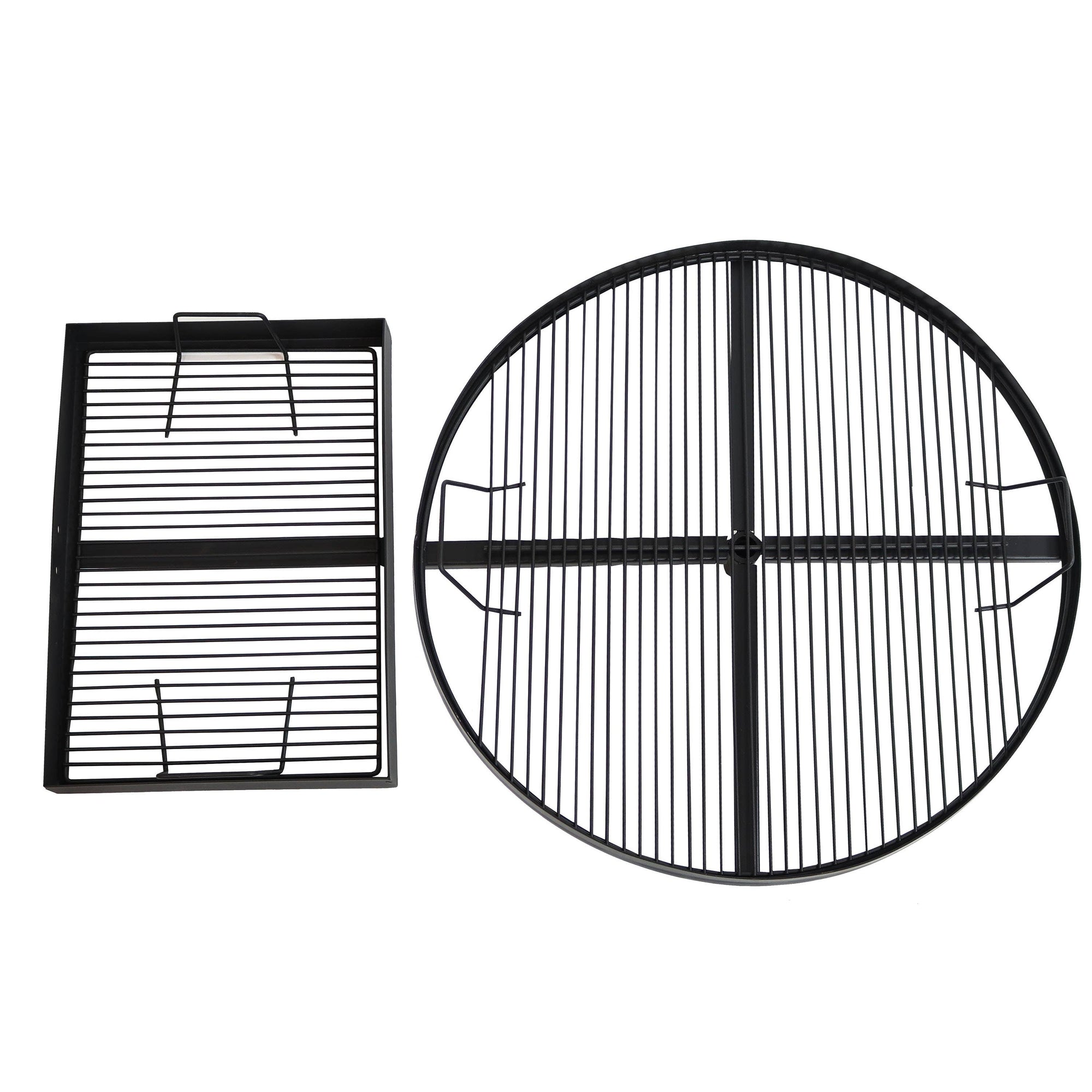 Steel Fire Pit Cooking Grill Swivel Set with Ground Stake