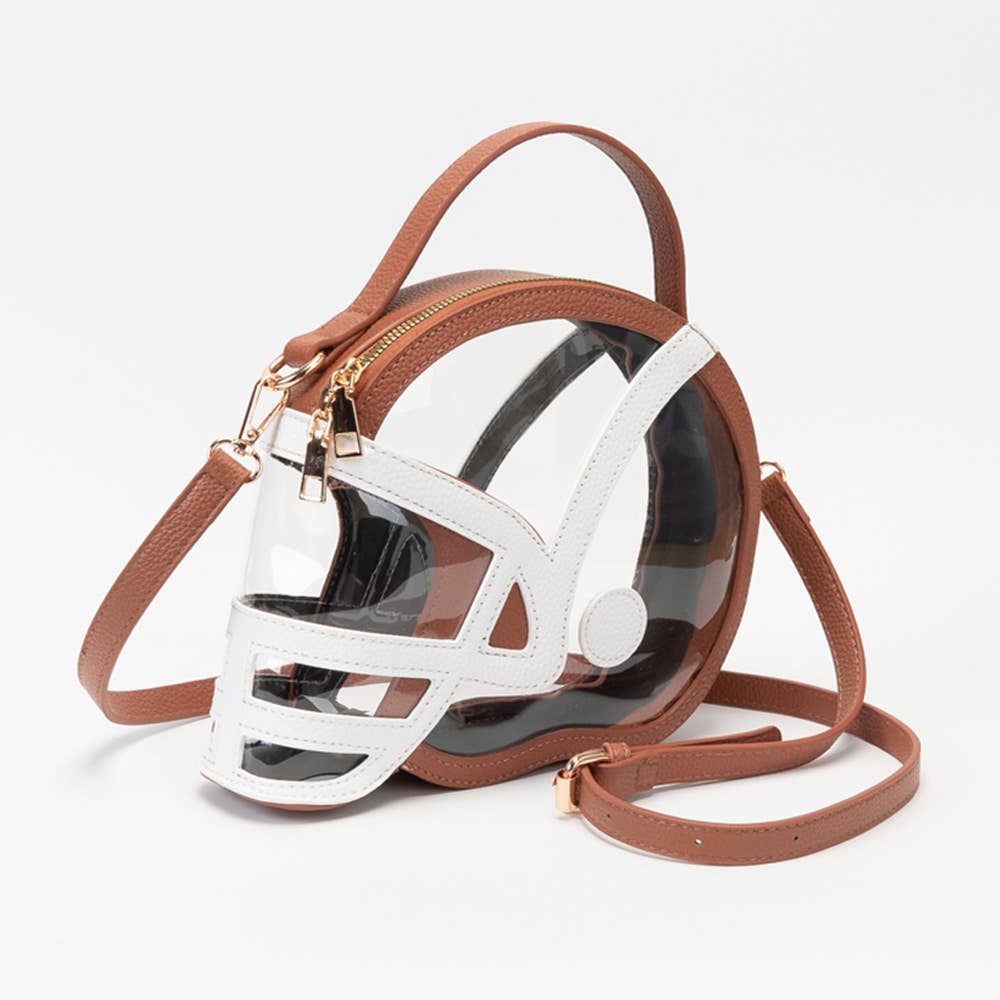 Transparent Gameday Football Helmet Shaped Crossbody Handbag
