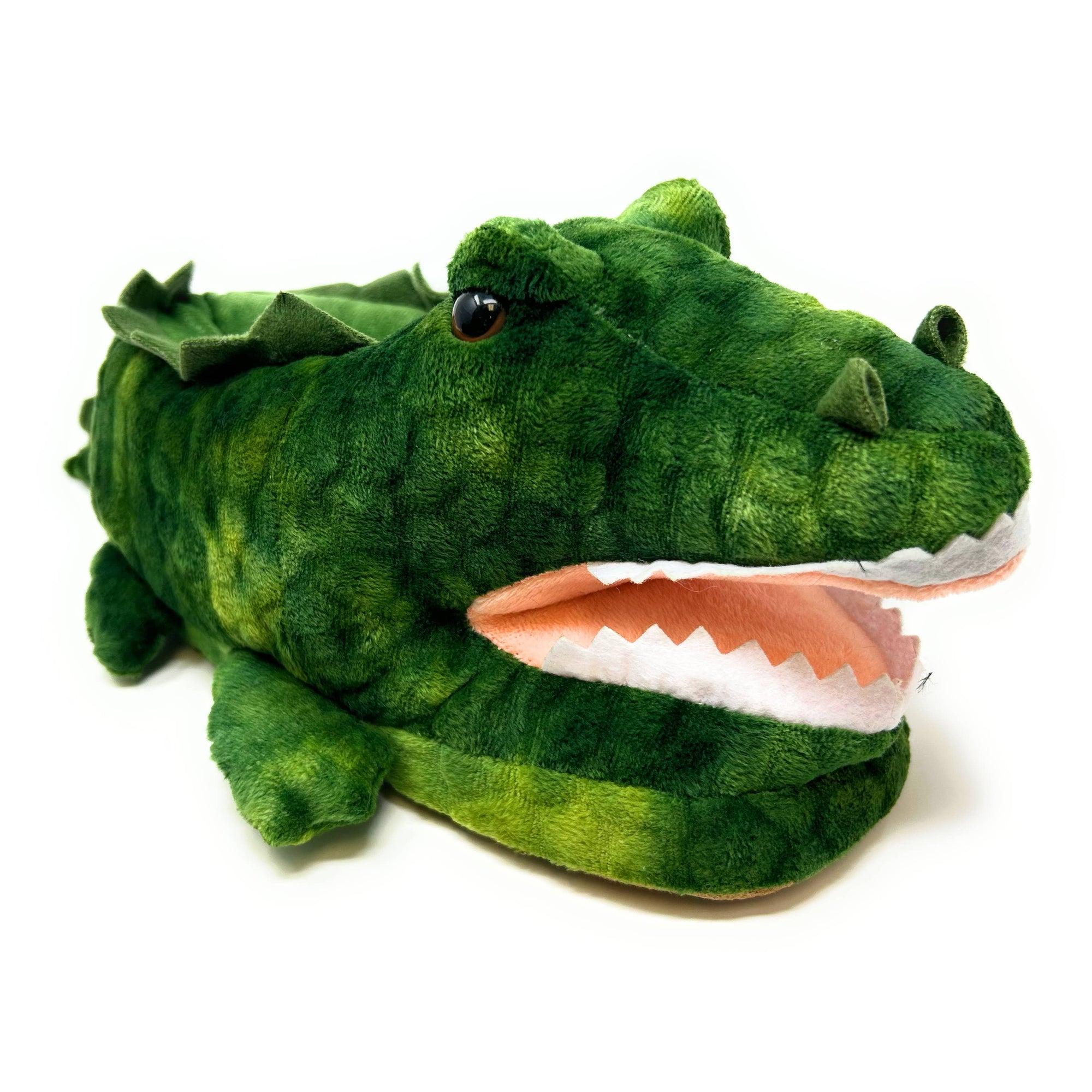 Alligator Hugs | Women's Funny Animal Plush Slippers: S (Women’s 5-6)