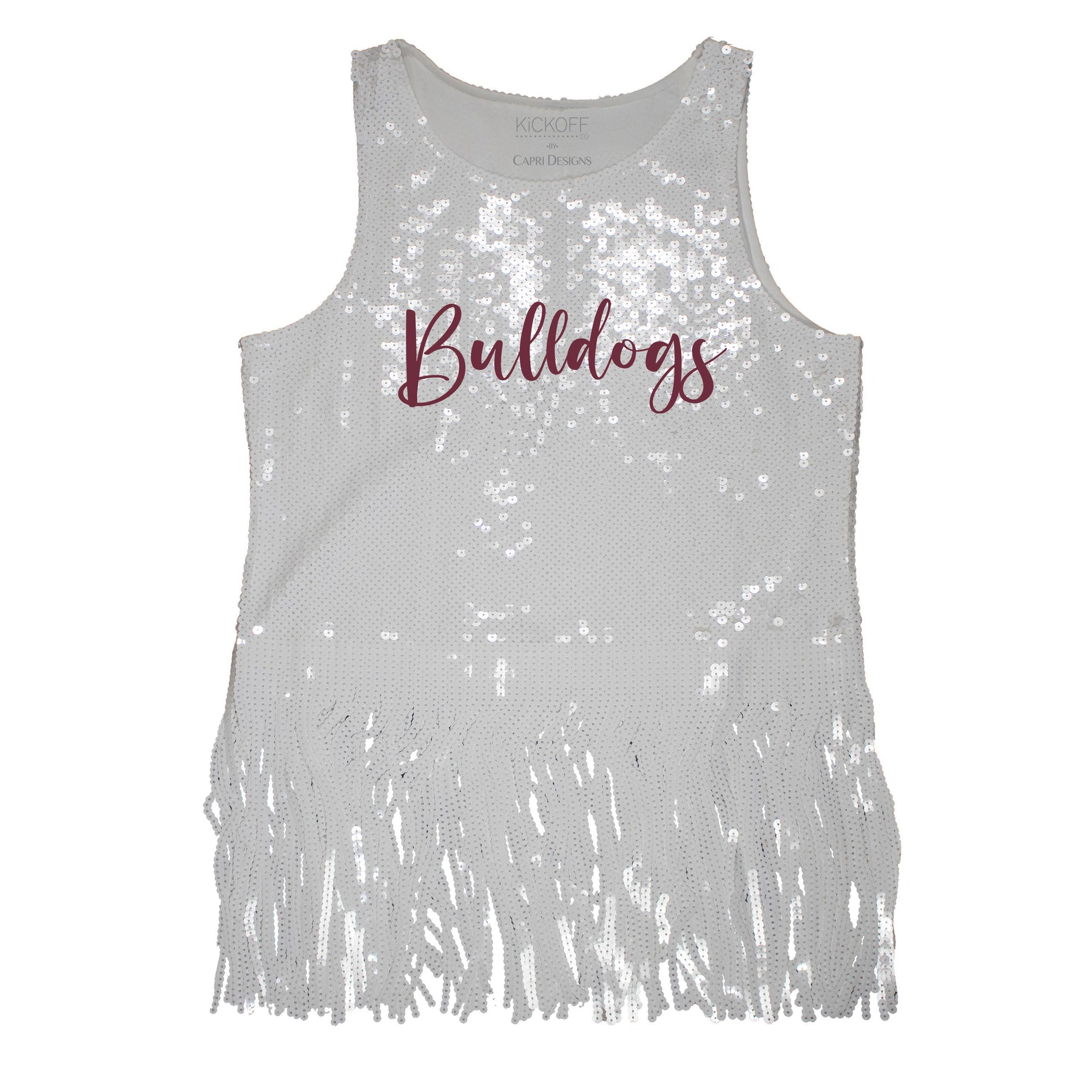 Sequin Script Fringe Tank - NCAA Licensed: University of Florida / XL