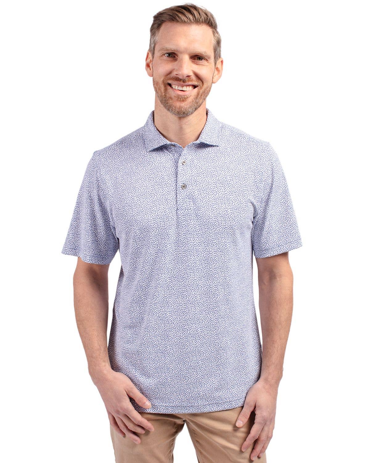Cutter & Buck Virtue Eco Pique Botanical Print Recycled Polo